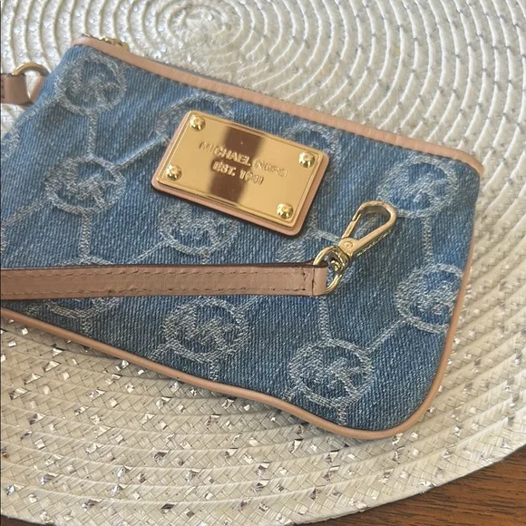 Michael Kors Blue Denim Wristlet - Picture 9 of 13